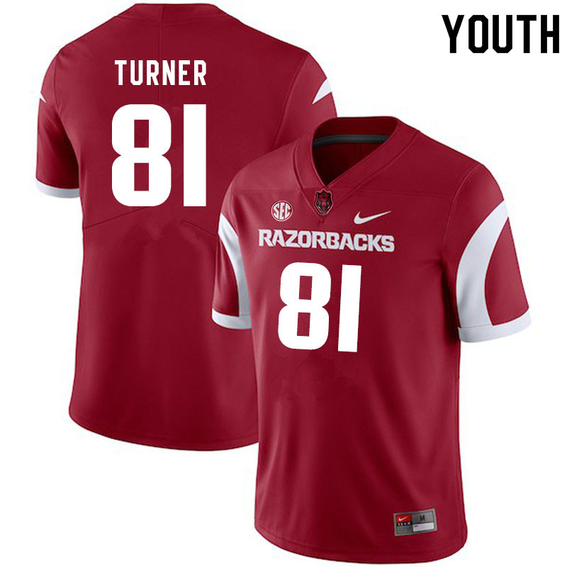 Youth #81 Darin Turner Arkansas Razorbacks College Football Jerseys Sale-Cardinal